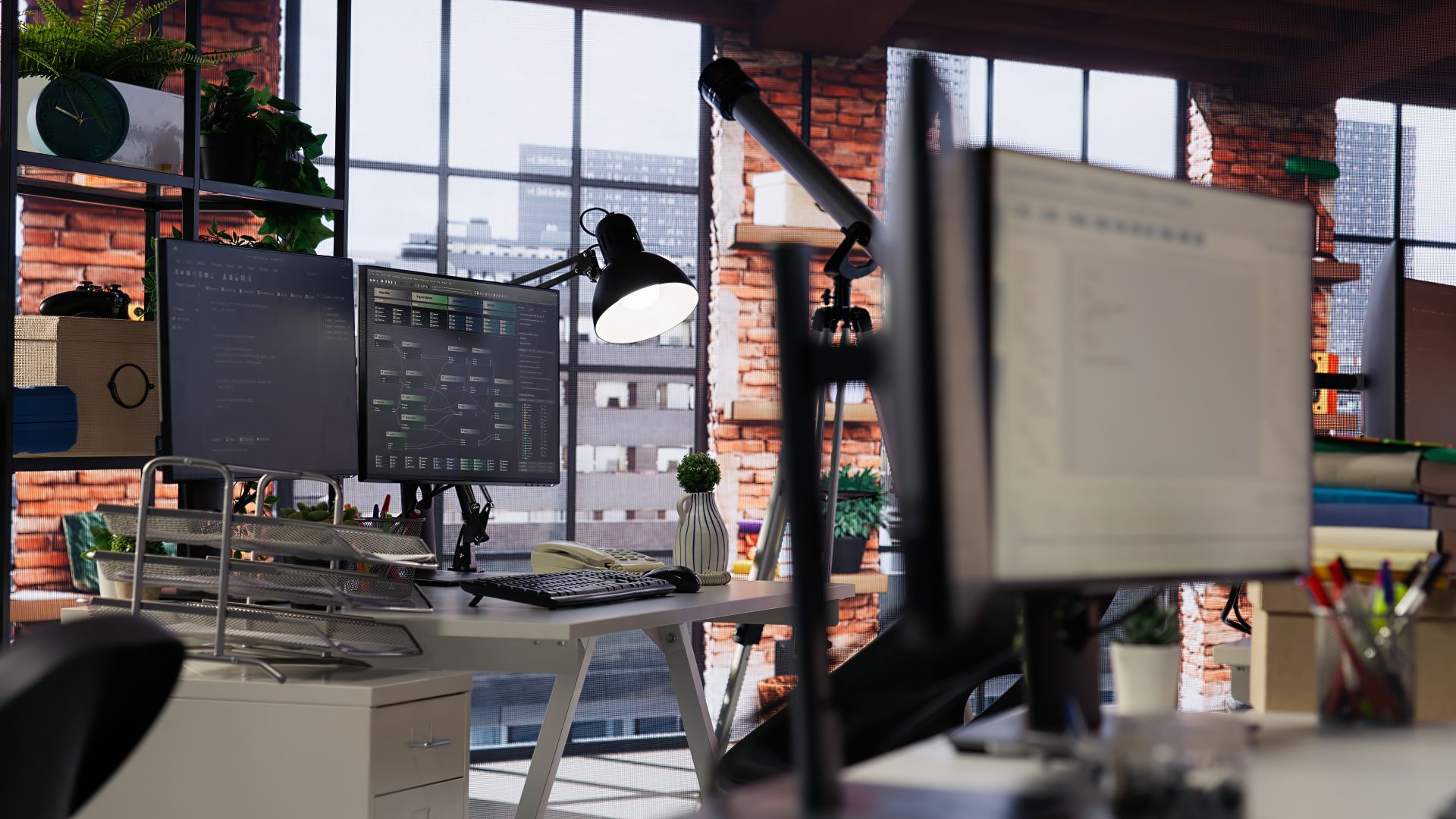 computer-screen-empty-software-development-agency-showing-code